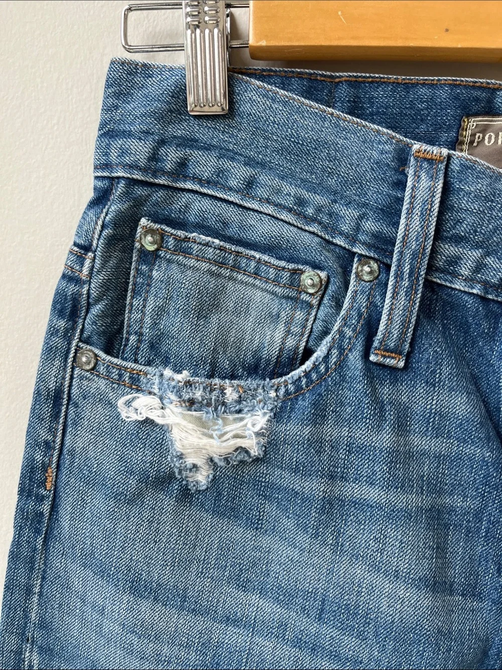 JCREW Point Sur Patch Jeans Distressed